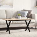 vidaXL Konferenčný stolík v tvare X 90x40x45 cm borovica a oceľ