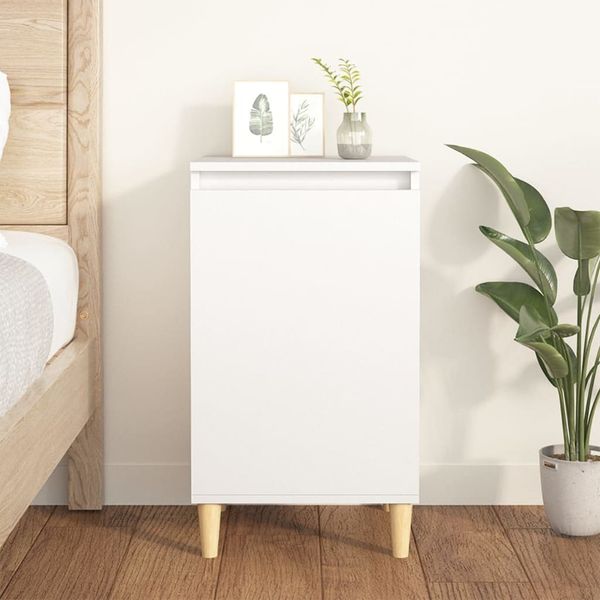 vidaXL Nočný stolík biely 40x35x70 cm spracované drevo