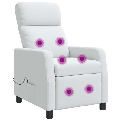 vidaXL Masážne relaxačné kreslo Biela Látka