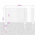 vidaXL Sieťový plot s stĺpom 25 x 0,6 m PVC potiahnutá oceľ Sivá