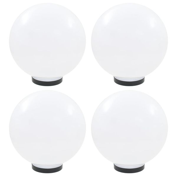 vidaXL LED lampy v tvare gule 4 ks 30 cm PMMA