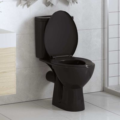 vidaXL WC sedadlo, pomalé sklápanie, rýchloupínacie, čierne