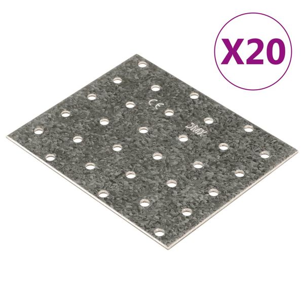 vidaXL Dierované plechy 20 ks 2 mm 120x100 mm pozinkovaná oceľ