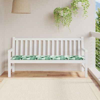 vidaXL Podložka na lavičku List Vzor s listami 150 x 50 x 3 cm
