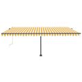 vidaXL Samostatne stojaca automatická markíza 500x300 cm žlto-biela