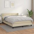 vidaXL Boxspring posteľ s matracom krémová 140x190 cm umelá koža