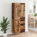 vidaXL Highboard Staré drevo 69,5 x 34 x 180 cm Kompozitné drevo