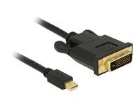 Kábel adaptéra - jeden spoj - Mini DisplayPort (M) na DVI-D (M) - DisplayPort 1.1 - 1 m - pasívny, krídlové skrutky - čierna