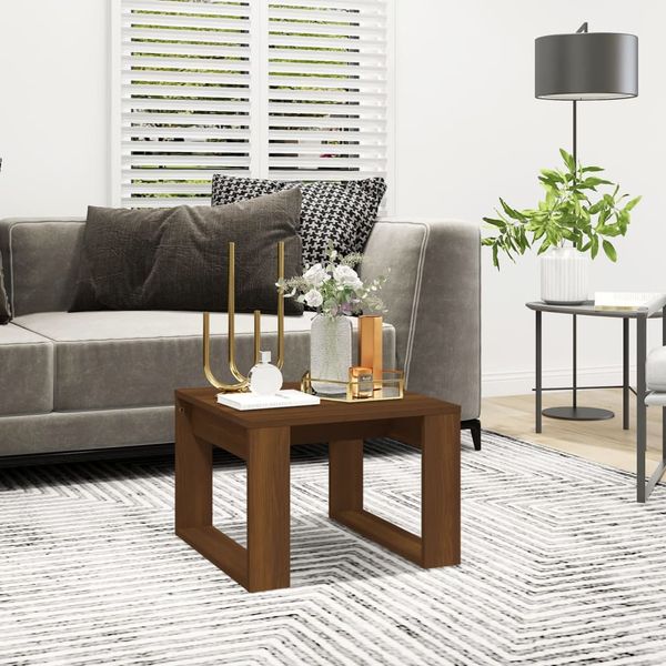 vidaXL Príručný stolík hnedý dub 50x50x35 cm spracované drevo