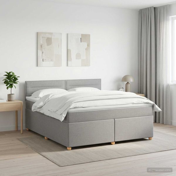 vidaXL Posteľ boxspring s matracom Svetlosivá 140 x 190 cm Látka