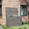 vidaXL Záhradný úložný box sivý 150x100x100 cm polyratanový