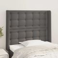 vidaXL Čelo postele so záhybmi sivé 103x16x118/128 cm umelá koža