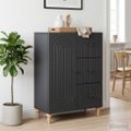 vidaXL Servírovacia skriňa Čierna 66 x 34,5 x 90 cm Kompozitné drevo