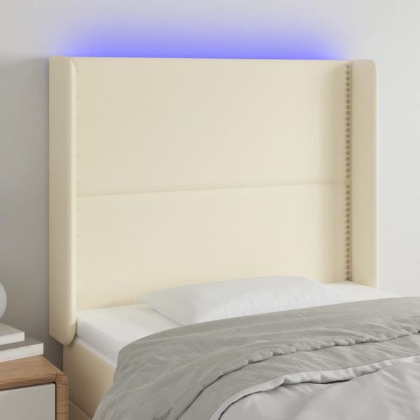 vidaXL Čelo postele krémové 83x16x118/128 cm umelá koža