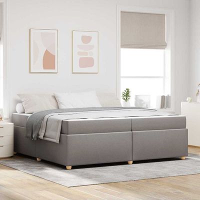 vidaXL Rám postele Sivohnedá 200 x 200 cm látka