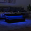 Konferenčný stolík vidaXL s LED svetlami biely 90x50x40 cm