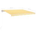 vidaXL Automatická markíza, LED a senzor vetra 400x350 cm, žltá/biela