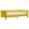vidaXL Denná posteľ s matracom žltá 90x200 cm zamat