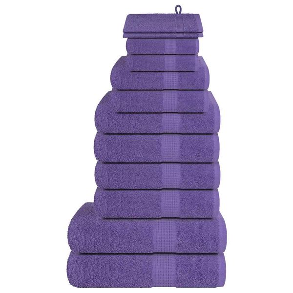 vidaXL 12-dielna sada uterákov FROGN fialová 360 g/m²