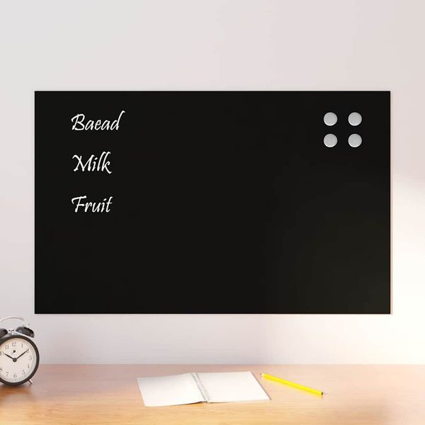 vidaXL Nástenná magnetická tabuľa čierna 80x50 cm tvrdené sklo