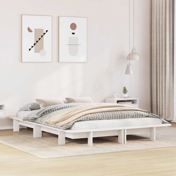 vidaXL Posteľ s matracom biela 120x200 cm borovicový masív