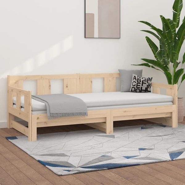vidaXL Rozkladacia denná posteľ borovicový masív 2x(80x200) cm