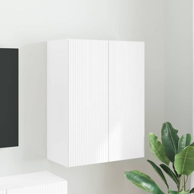 vidaXL TV nástenná skriňa Biela 59,5 x 31 x 80 cm Kompozitné drevo