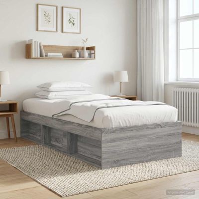 vidaXL Rám postele so skladom Sivý Sonoma 80 x 200 cm Kompozitné drevo