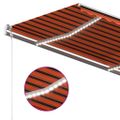 vidaXL Automatická markíza,LED a senzor vetra 450x300cm,oranžová/hnedá