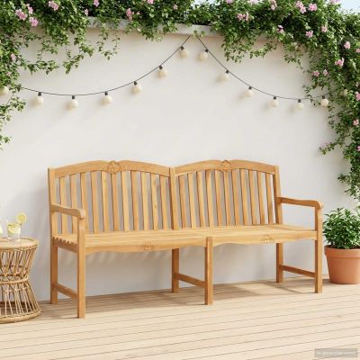 vidaXL Ručne vyrezávaná ružová lavička 180,5 x 60 x 96 cm Prírodná