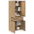 vidaXL Highboard Remeselný dub 69,5 x 34 x 180 cm Kompozitné drevo