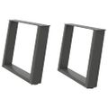 vidaXL Nohy konferenčného stolíka v tvare U, 2 ks, antracitové, 60 x (42-43) cm, oceľ