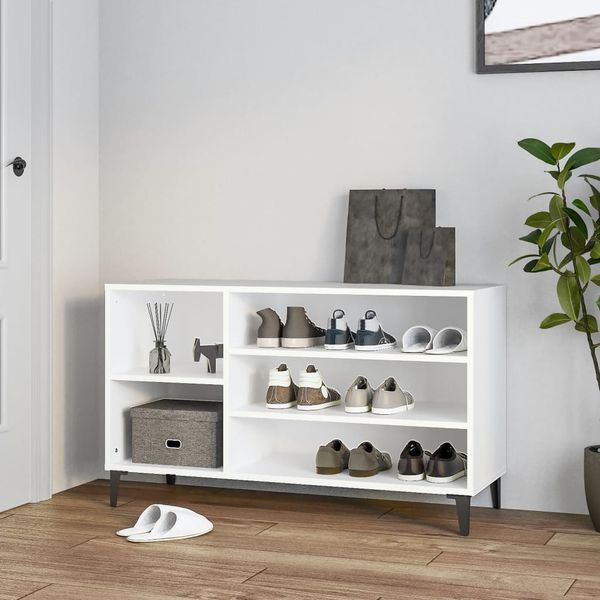 vidaXL Botník biely 102x36x60 cm spracované drevo