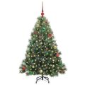 vidaXL Umelý vianočný stromček s 150 LED-i Zelená 150 cm PE a PVC