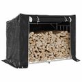 vidaXL Regál na krbové drevo s pláštenkou 151x80,5x110,5 cm
