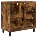 vidaXL Kozmetický stolík do kúpeľne Dymový dub 60 x 35 x 60 cm