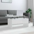vidaXL Konferenčný stôl lesklý biely 102x50,5x46,5cm spracované drevo