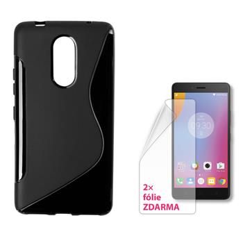 CONNECT IT S-COVER pre Lenovo K6 Note ČERNE + 2ks ochranné fólie, uterka