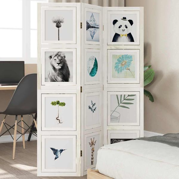 vidaXL Paraván 3 panely biely masívne drevo paulovnie