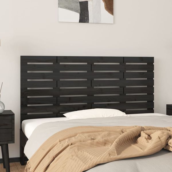 vidaXL Nástenné čelo postele čierne 156x3x63 cm masívna borovica