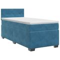 vidaXL Posteľ boxspring s matracom Tmavomodrá 90 x 200 cm Zamat