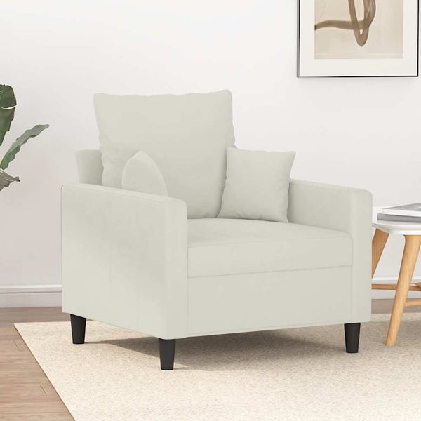 vidaXL Kreslo krémové 60 cm zamat