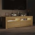 vidaXL TV skrinka s LED svetlami dub sonoma 120x35x40 cm