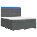 vidaXL LED boxspring posteľ s matracom Tmavosivá 160 x 200 cm Látka