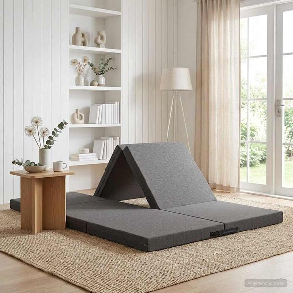 vidaXL Skladacia pohovka na spaní 140 x 67 x 45 cm Svetlosivá