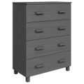 vidaXL Komoda HAMAR, tmavosivá 79x40x103,5 cm, borovicový masív