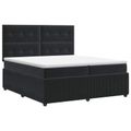 vidaXL Posteľ boxspring s matracom Čierna 200 x 200 cm Zamat