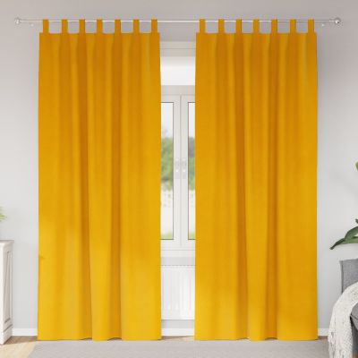 vidaXL Zatemňovacie závesy 2 pcs Horčicová žltá 140 x 225 cm Zamat