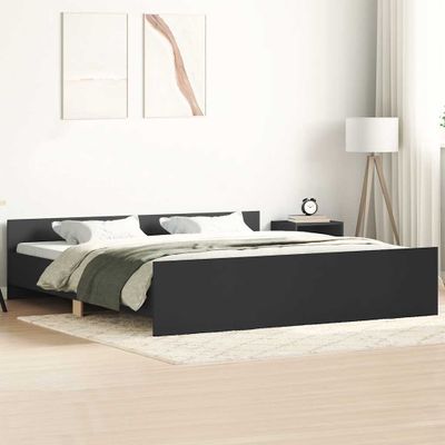 vidaXL Posteľný rám s predným a zadným čelom, čierny 200x200 cm