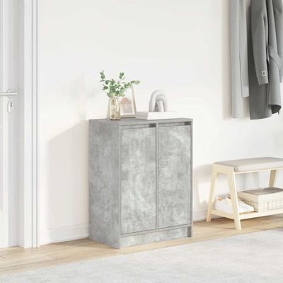 vidaXL Botník betónovo sivý 57x34x76 cm spracované drevo